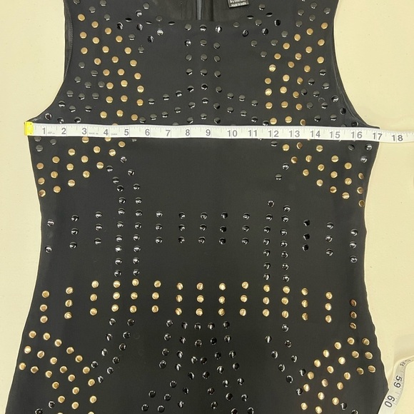 Cynthia Rowley Black Silk Studded Sheath Dress Size 6 - Picture 3 of 9